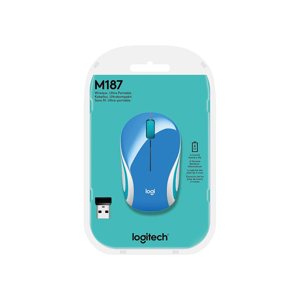 Logitech M187 Wireless Blue Mini Mouse